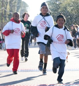 Club members crossing the finish line
